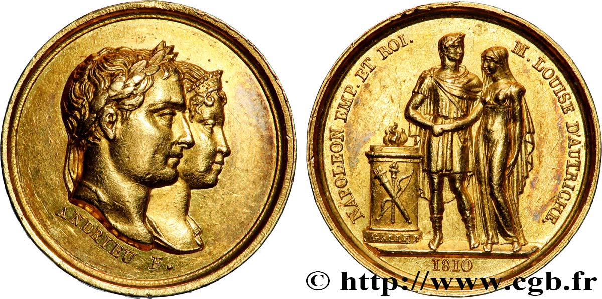 PREMIER EMPIRE Quinaire du mariage de Napoléon et de Marie-Louise SUP