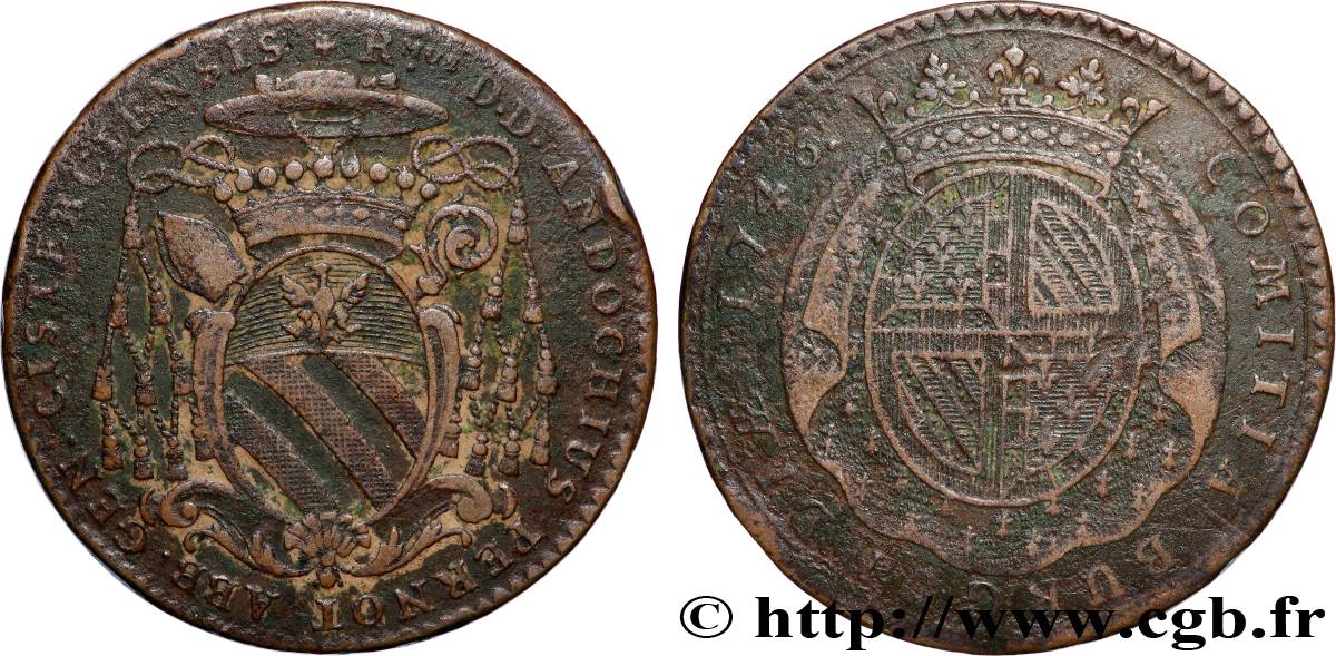 BOURGOGNE (ÉTATS DE ...) Jeton CU 29, Andoche Pernot d’Escrots, abbé de Cîteaux, élu du clergé XF