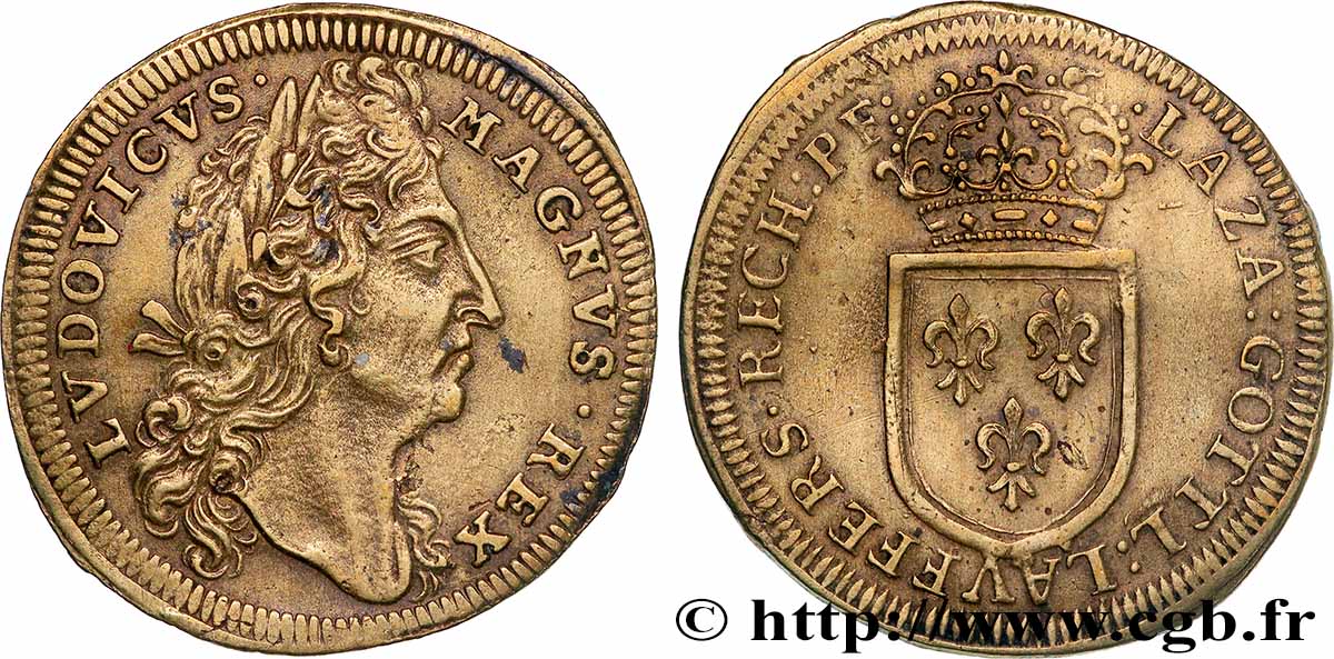 LOUIS XIV LE GRAND ou LE ROI SOLEIL Jeton de compte TTB+
