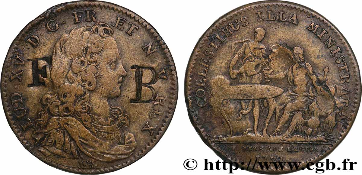 CHAMBRE AUX DENIERS Louis XV, Contremarqué SS/fSS