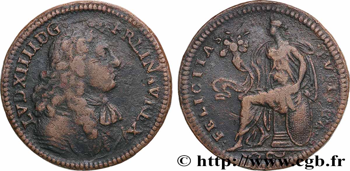 LOUIS XIV LE GRAND ou LE ROI SOLEIL Bonheur public TB+