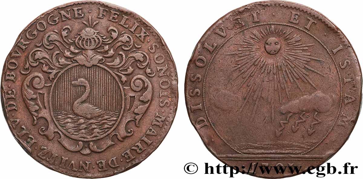 BOURGOGNE (ÉTATS DE ...) Jeton CU 30, Félix Sonois, élu du tiers-état TTB