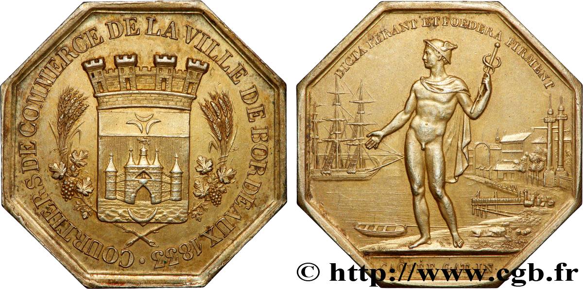 BORDEAUX (VILLE DE ) COURTIERS DE COMMERCE DE LA VILLE DE BORDEAUX, poinçon Corne SUP