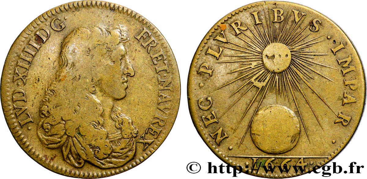 LOUIS XIV LE GRAND ou LE ROI SOLEIL La devise du Roi TB/TTB