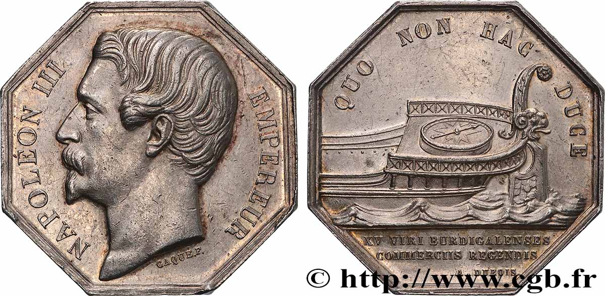 CHAMBRES DE COMMERCE Chambre de commerce de Bordeaux (Napoléon III) TTB+/SUP