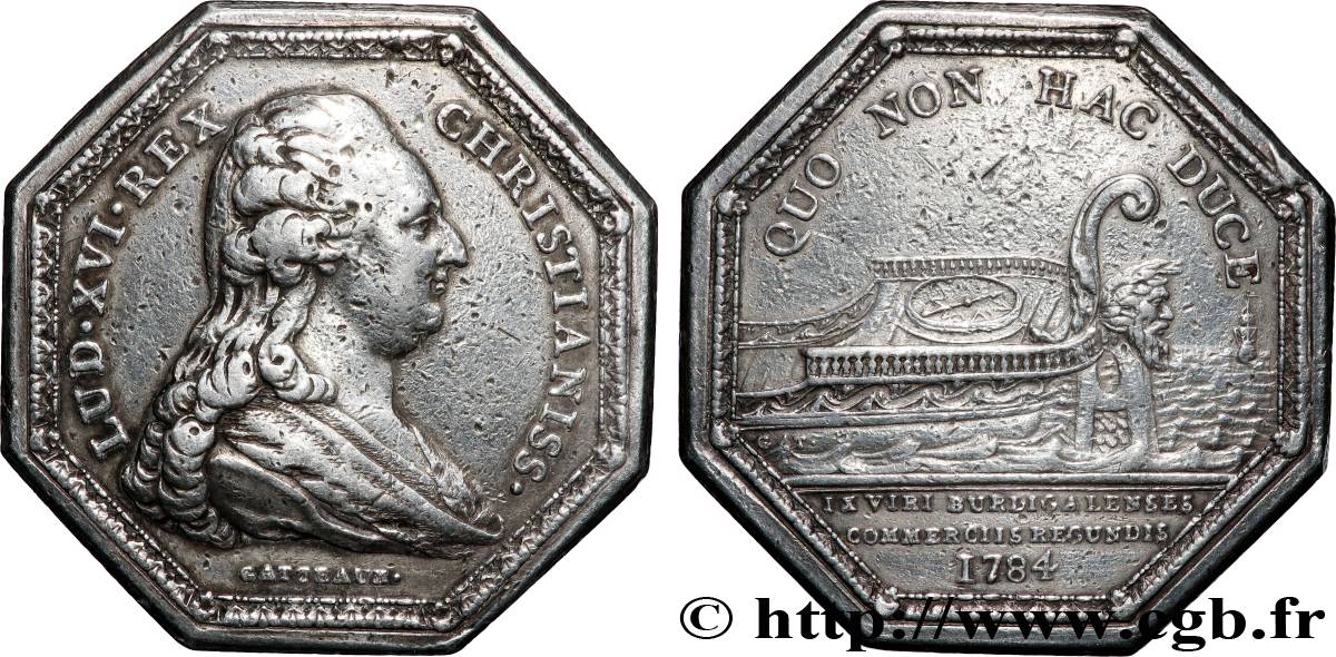 CHAMBRES DE COMMERCE Chambre de commerce de Bordeaux (Louis XVI) TTB