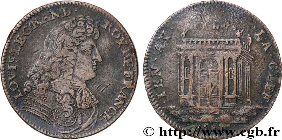 LOUIS XIV LE GRAND ou LE ROI SOLEIL La Paix - fermeture du temple de Janus XF