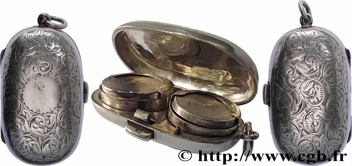 PORTE-LOUIS, PORTE-MONNAIE Porte-louis, Motifs floraux, Royaume-Uni TTB+