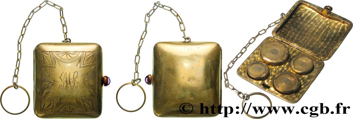 PORTE-LOUIS, PORTE-MONNAIE Porte-louis, 4 emplacements, Monogrammé TTB+