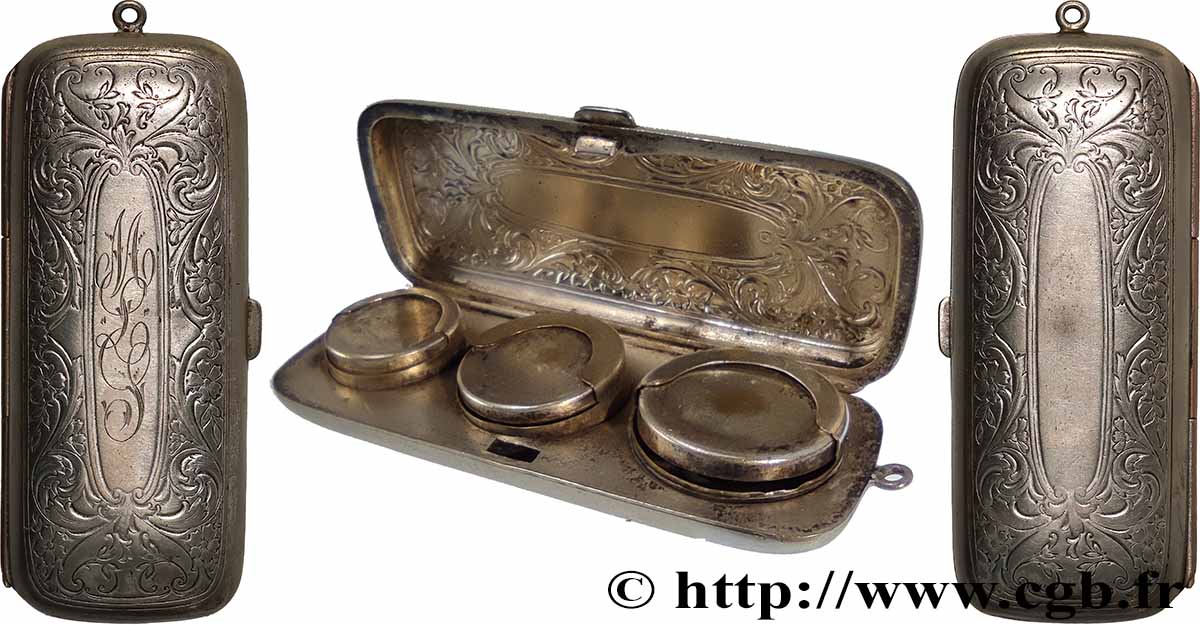 PORTE-LOUIS, PORTE-MONNAIE Porte-louis, 3 emplacements, Monogrammé TTB+