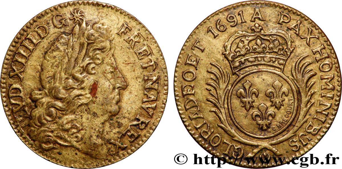 LOUIS XIV LE GRAND OU LE ROI SOLEIL Louis XIV, refrappe TTB+