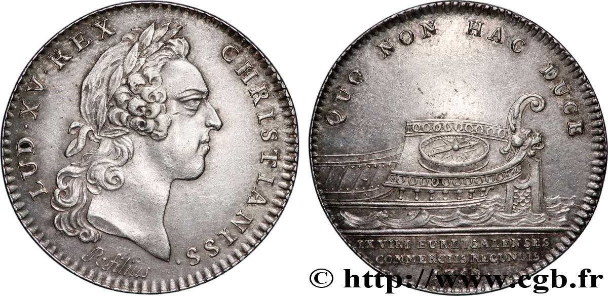 CHAMBRES DE COMMERCE Chambre de commerce de Bordeaux, émission vers 1758 (Louis XV) TTB+