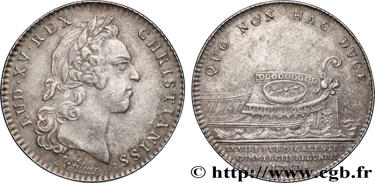CHAMBRES DE COMMERCE Chambre de commerce de Bordeaux, émission vers 1758 (Louis XV) TTB