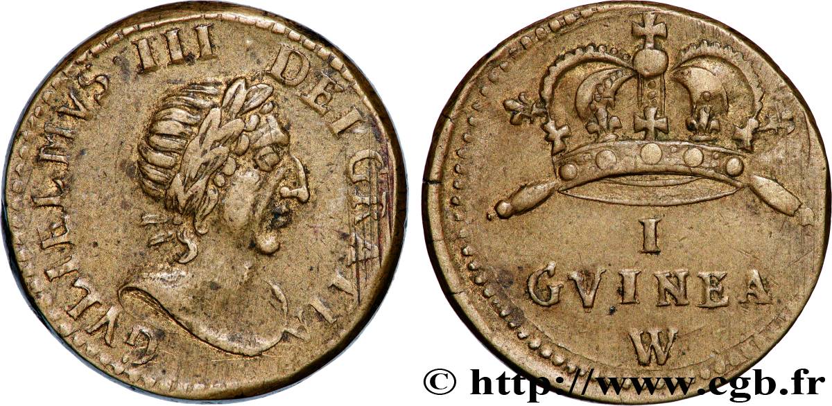 ANGLETERRE - POIDS MONÉTAIRE Poids monétaire pour la guinée, Guillaume III XF