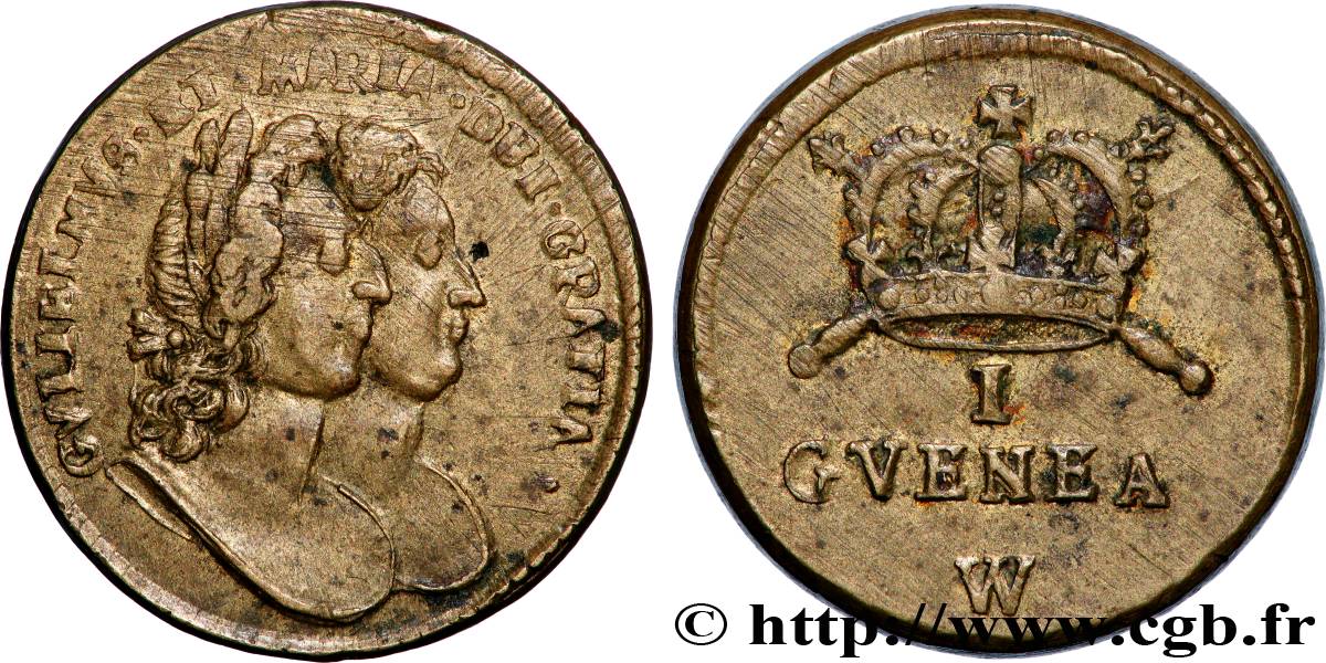 ANGLETERRE - POIDS MONÉTAIRE Poids monétaire pour la guinée, Guillaume et Marie XF