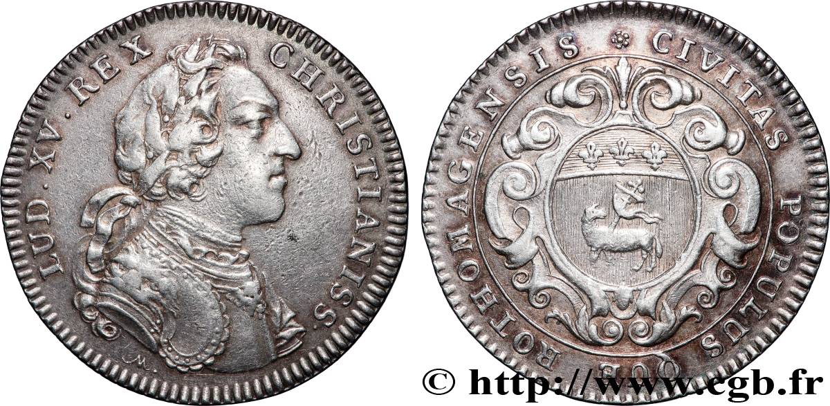 ROUEN (VILLE DE...) Jeton Ar 30, Louis XV XF