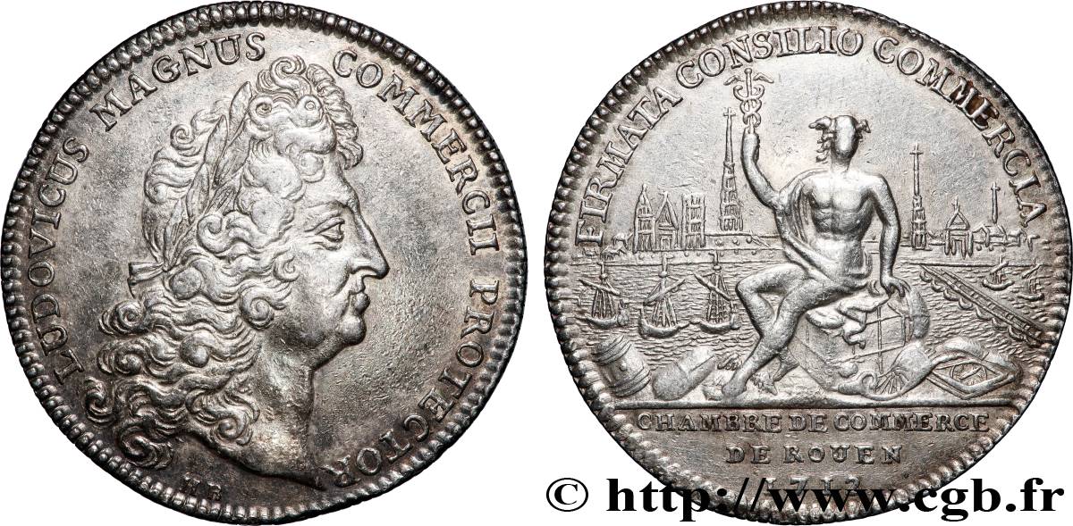 CHAMBRES DE COMMERCE Chambre de commerce de Rouen (Louis XIV) TTB+