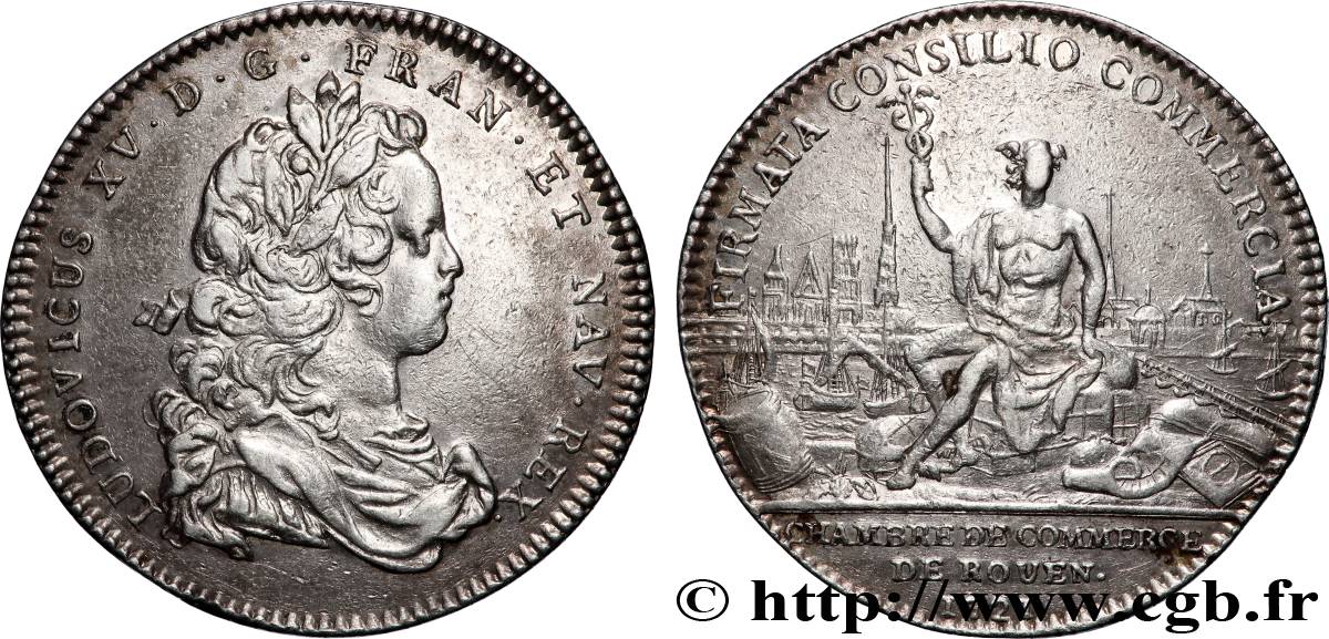 CHAMBRES DE COMMERCE Chambre de commerce de Rouen (Louis XV) TTB