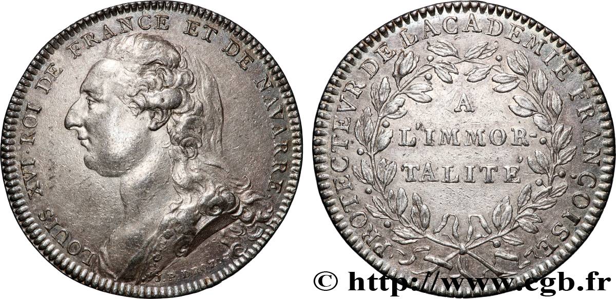 ACADÉMIE FRANÇAISE Académie française, émission de 1785 TTB+