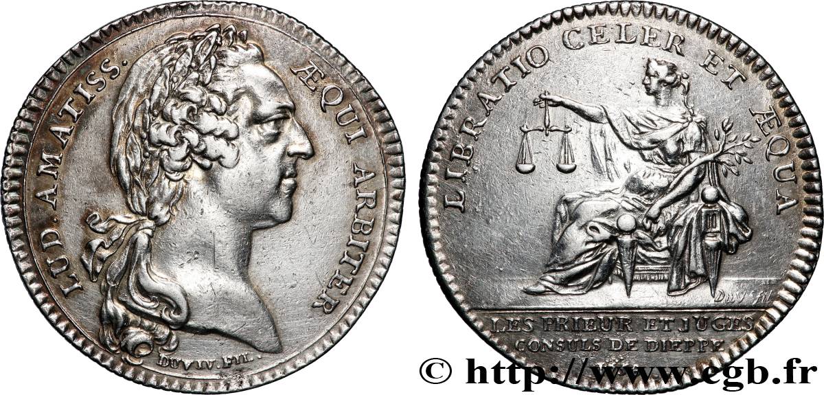 CHAMBRES DE COMMERCE Chambre de commerce de Dieppe (Louis XV) TTB