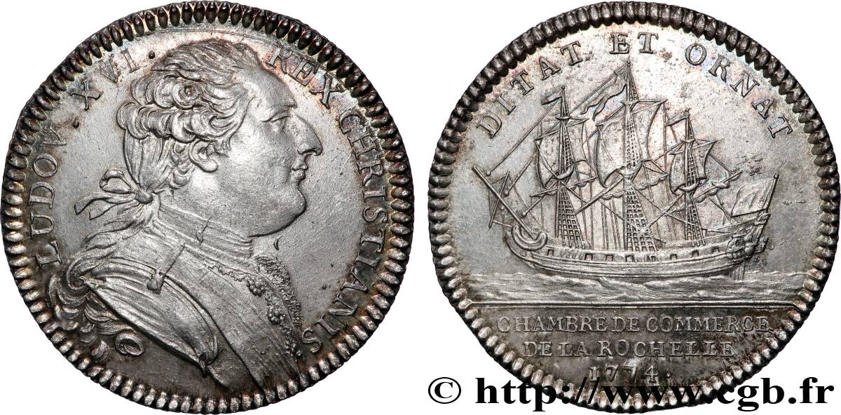 CHAMBRES DE COMMERCE Chambre de commerce de La Rochelle, coin modifié (Louis XVI) VZ