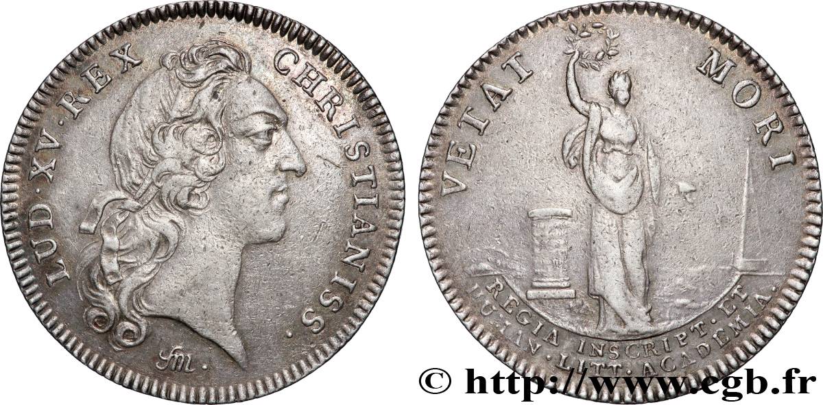 ACADÉMIE ROYALE DES INSCRIPTIONS et BELLES-LETTRES Académie royale des Inscriptions et Belles-Lettres - Louis XV, émission de 1747 SS/fSS