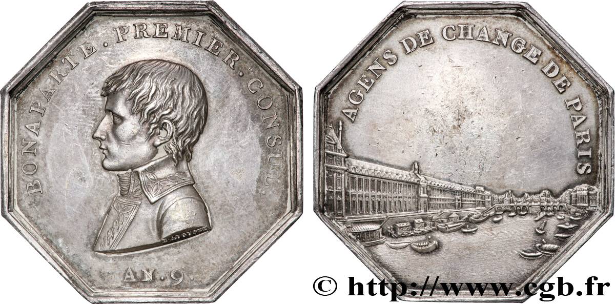 BOURSE DE PARIS - AGENTS DE CHANGE Bonaparte Bourse de Paris, refrappe 1860 SUP/TTB+