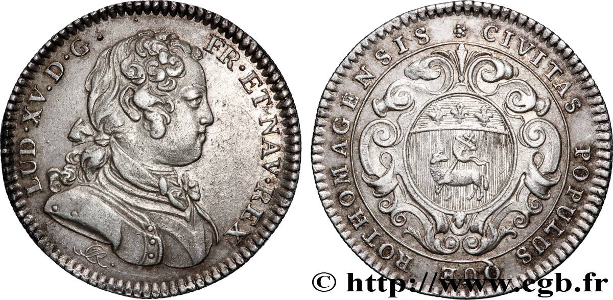 ROUEN (VILLE DE...) Jeton Ar 30, Louis XV SS