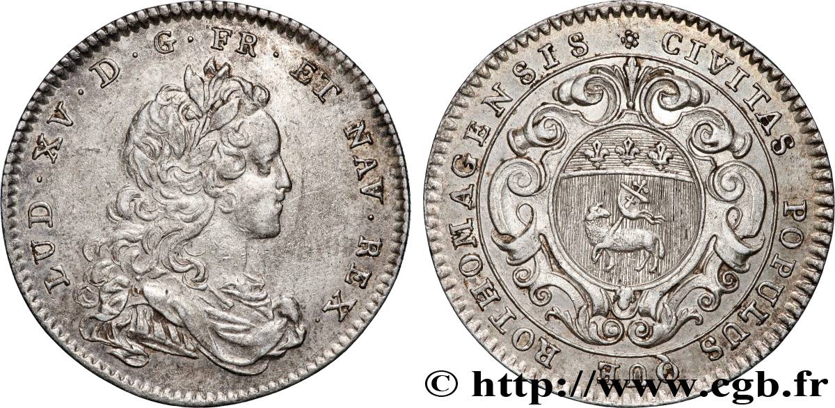 ROUEN (VILLE DE...) Jeton Ar 30, Louis XV XF