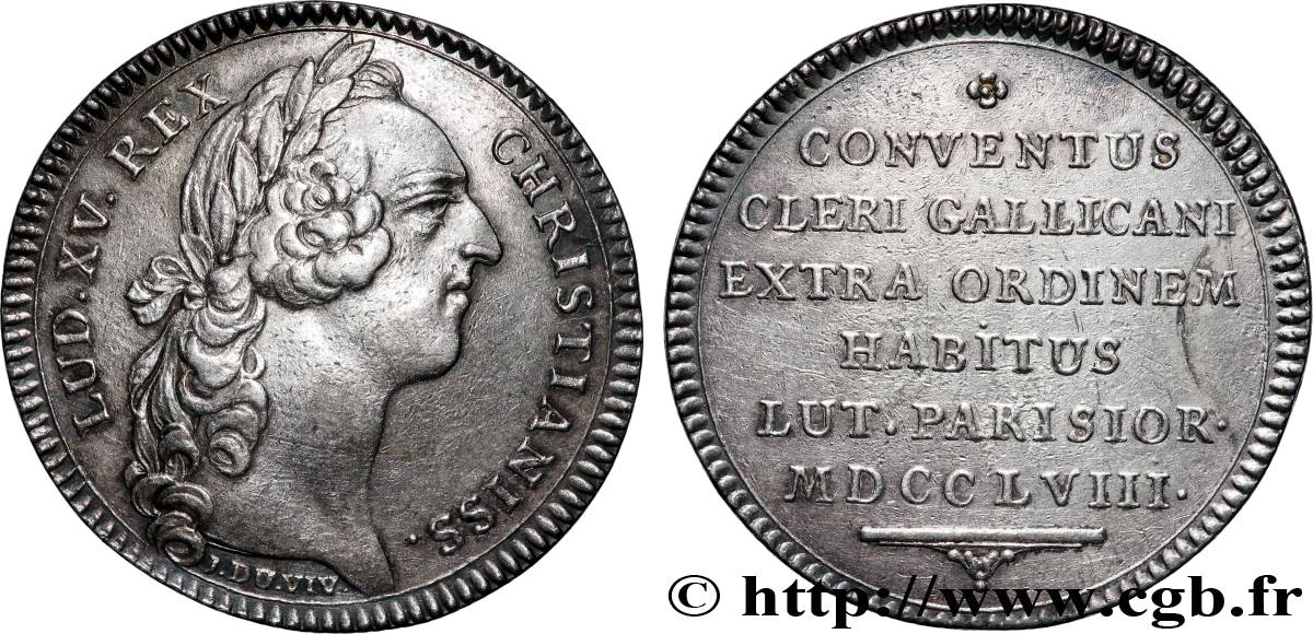 ASSEMBLÉE DU CLERGÉ ET JETONS RELIGIEUX Louis XV TTB+