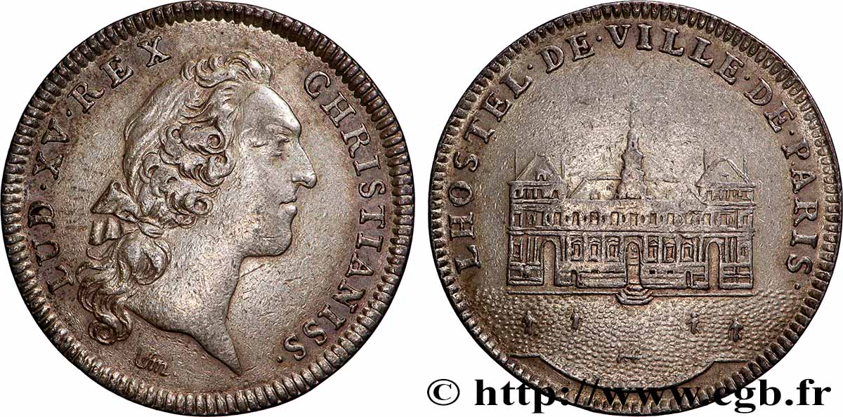 PARIS - ADMINISTRATION MUNICIPALE Hôtel de ville de Paris, émission de 1750 TTB