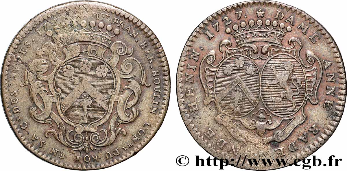 ILE DE FRANCE - VILLES et NOBLESSE Dame Anne Radegonde Henin TTB