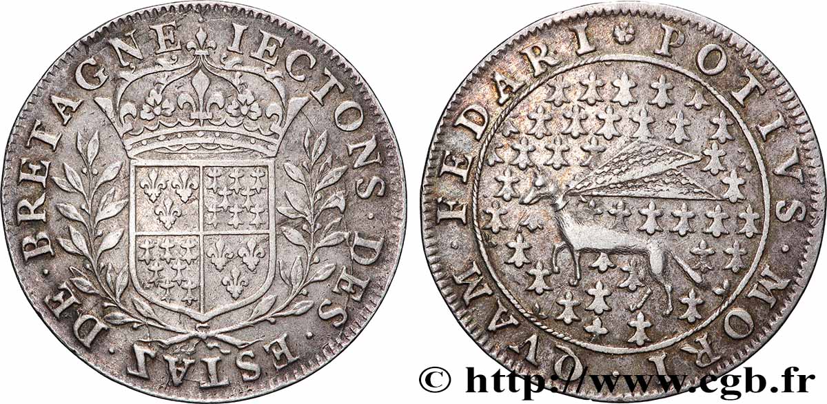 BRETAGNE (ÉTATS DE...)  États, frappe entre 1657 et 1675 TTB