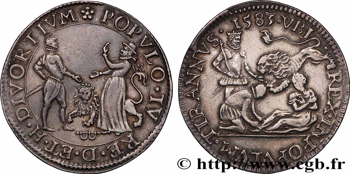 DIX-SEPT PROVINCES DES PAYS-BAS AVERSION DES GANTOIS POUR LE DUC D’ANJOU TTB+