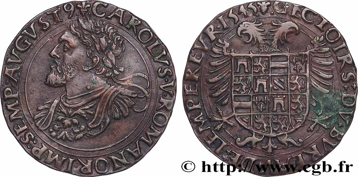 FRANCHE-COMTÉ - CHARLES V DIT CHARLES QUINT Jeton du bureau de l’empereur TTB+