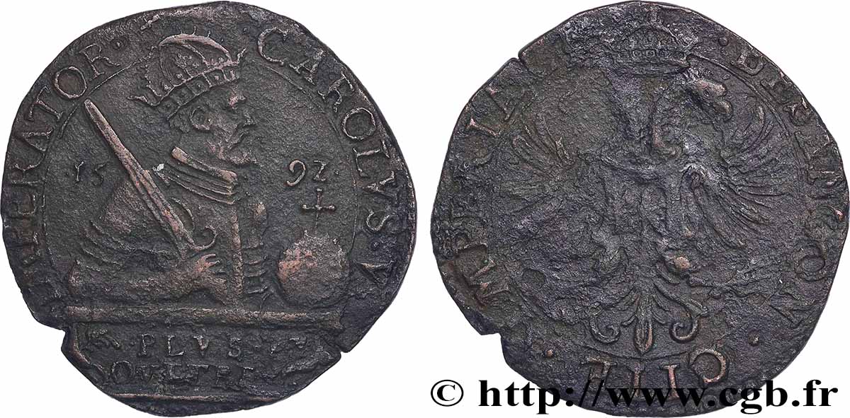 TOWN OF BESANCON - COINAGE STRUCK AT THE NAME OF CHARLES V Jeton, Pour Besançon fSS