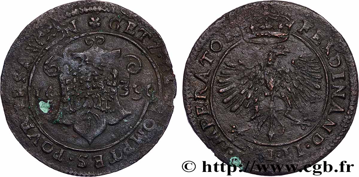 ALLEMAGNE - SAINT-EMPIRE GERMANIQUE - FERDINAND II Jeton des comptes pour Besançon TB+