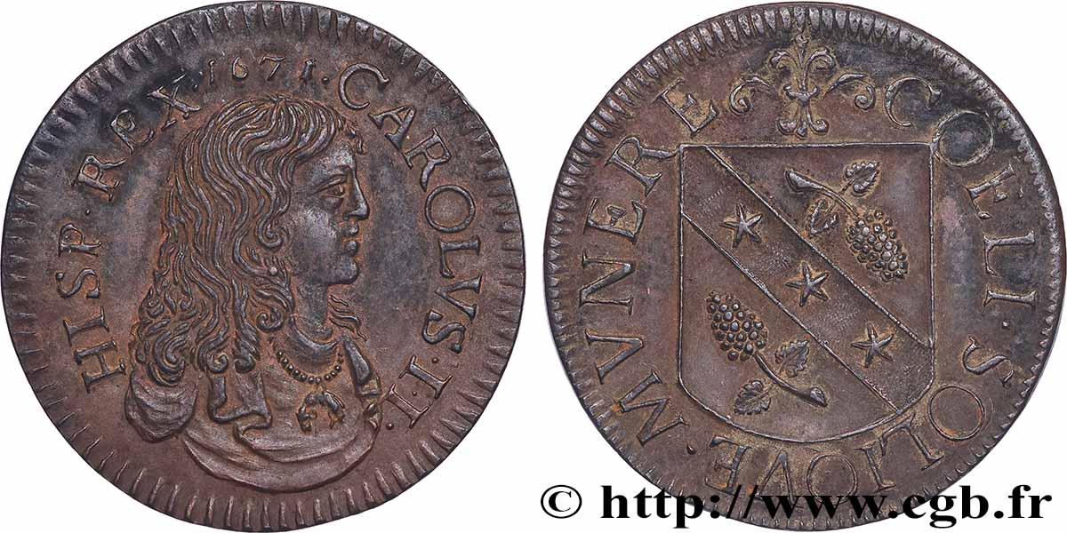 PAYS-BAS ESPAGNOLS - COMTÉ DE FLANDRES - CHARLES II D&nbsp;ESPAGNE Jean-Baptiste Mareschal SUP