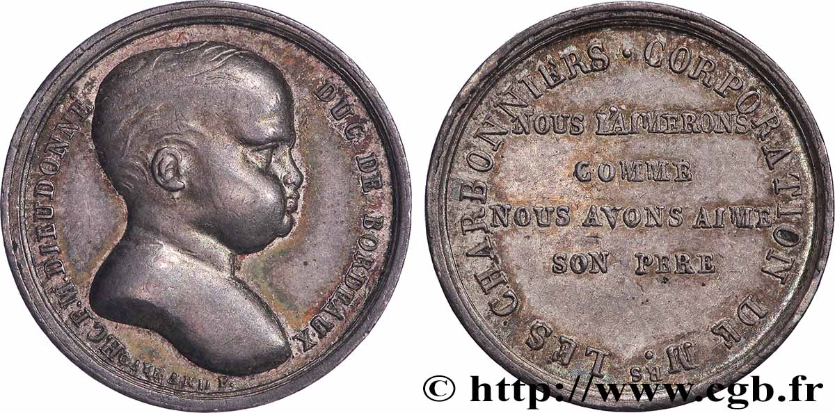 CAROLINE DES DEUX-SICILES, DUCHESSE DE BERRY Dieudonné, Henri V, quinaire SUP