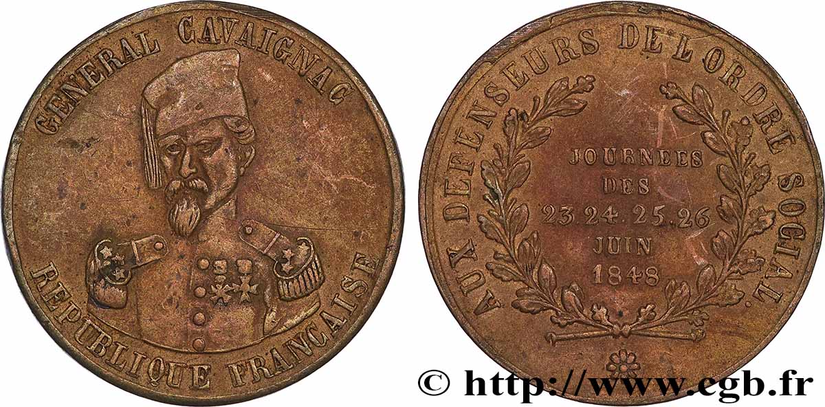 DEUXIÈME RÉPUBLIQUE Général CAVAIGNAC  TTB