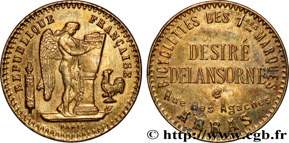 ADVERTISING TOKENS Bicyclettes des 1ères marques, Désiré Delansorne AU