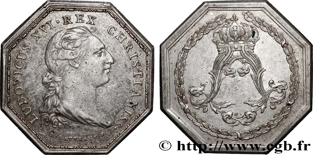 LOUIS XVI Jeton octogonal Ar 32 XF