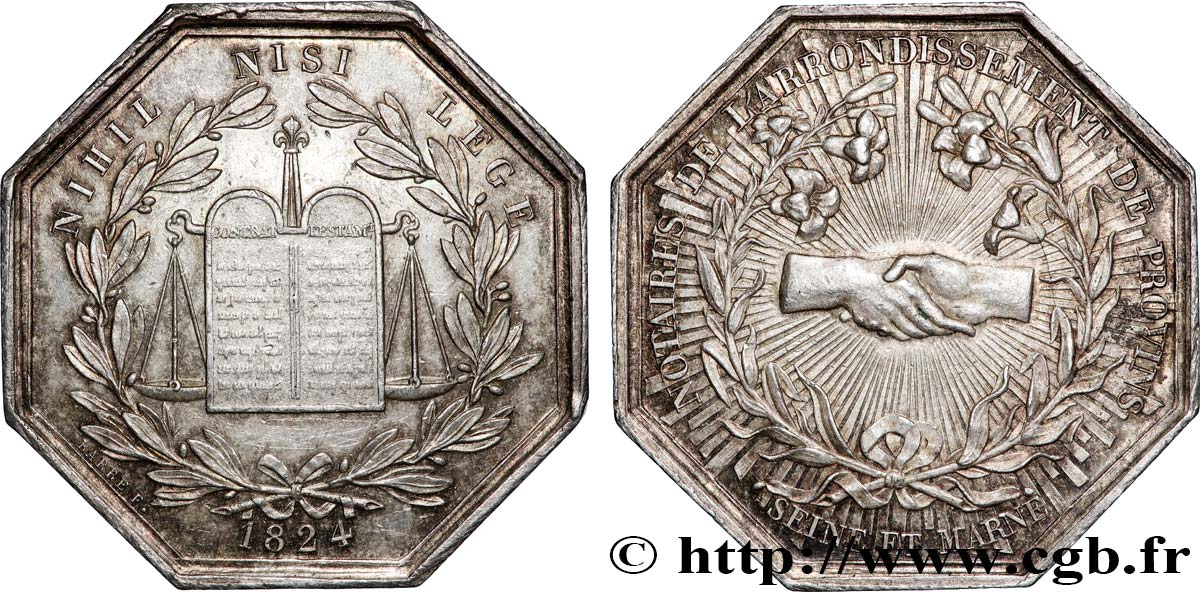 NOTAIRES DU XIXe SIECLE Notaires de Provins, poinçon Abeille VZ