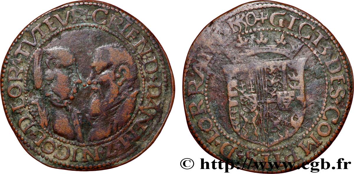 LORRAINE - CHAMBRE DES COMPTES - CHRISTINE DE DANEMARK ET NICOLAS DE LORRAINE CHRÉTIENNE DE DANEMARK ET NICOLAS DE LORRAINE TTB/TB+