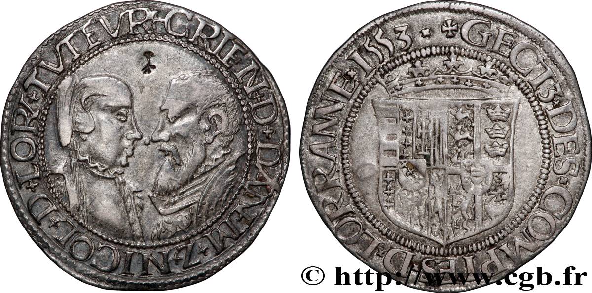 LORRAINE - CHAMBRE DES COMPTES - CHRISTINE DE DANEMARK ET NICOLAS DE LORRAINE CHRÉTIENNE DE DANEMARK ET NICOLAS DE LORRAINE TTB+