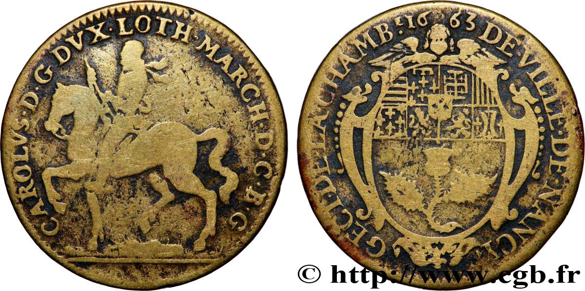 LORRAINE - DUCHÉ DE LORRAINE - CHARLES IV CHAMBRE DE VILLE DE NANCY TB+