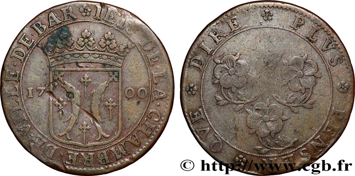 LORRAINE - DUCHÉ DE LORRAINE - ÉLISABETH CHARLOTTE ÉLISABETH CHARLOTTE - VILLE DE BAR TB+