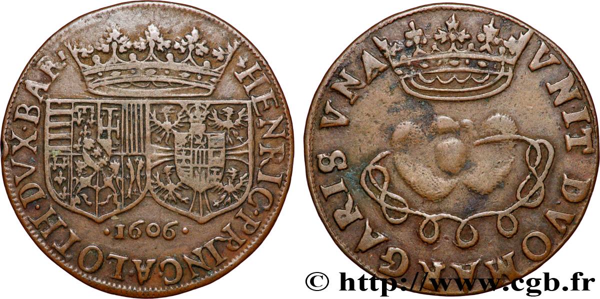 LORRAINE - NOBLESSE ET VILLES Henri de Lorraine et Marguerite de Gonzague TTB