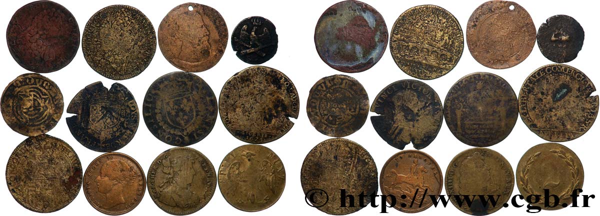 LOTS Lot de 12 jetons TB