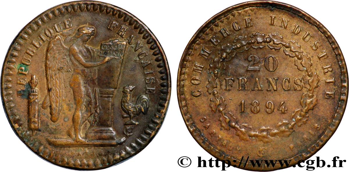 CASINOS ET JEUX Jeton de jeu de 20 francs Génie TTB